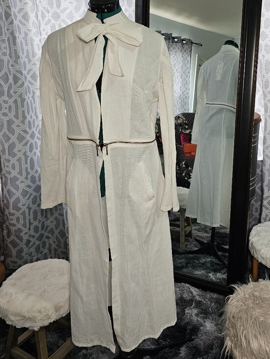 Miss Sis Jackets & Blazers - Miss Sis FNK Cream Convertible 2‑in‑1 Duster Dress & Cropped Jacket – NWT